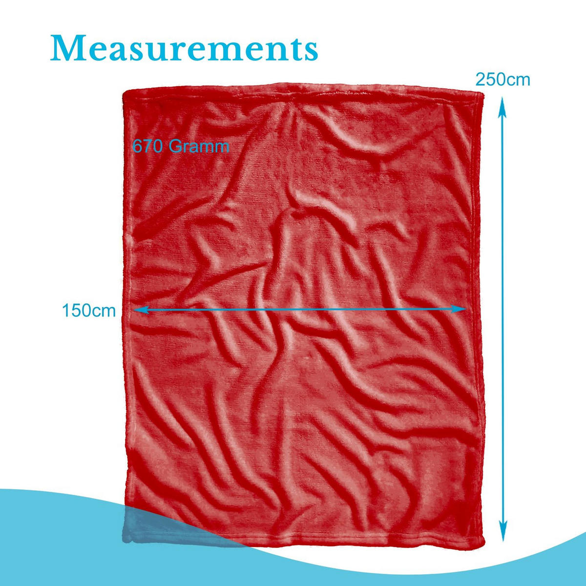 KUSCHELDECKE 200 / 150 cm (rot) - Rot, Kunststoff (150/200cm)