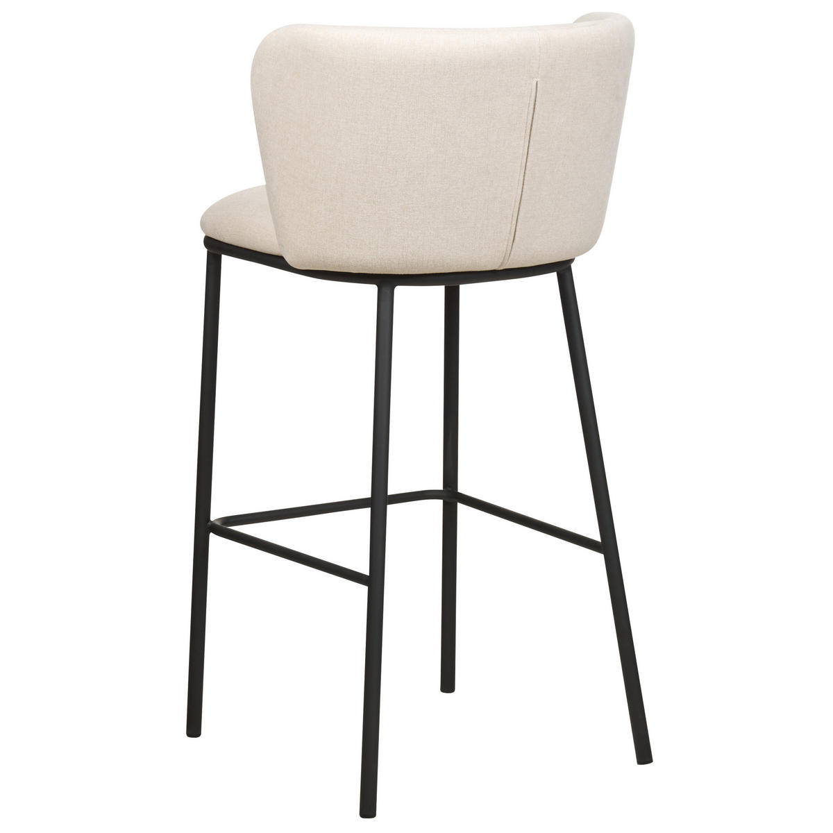 BARSTUHL 2er-Set Bouclé cremeweiss/schwarz Mina - Schwarz/Weiß, Textil (52/98/46cm) - Beliani
