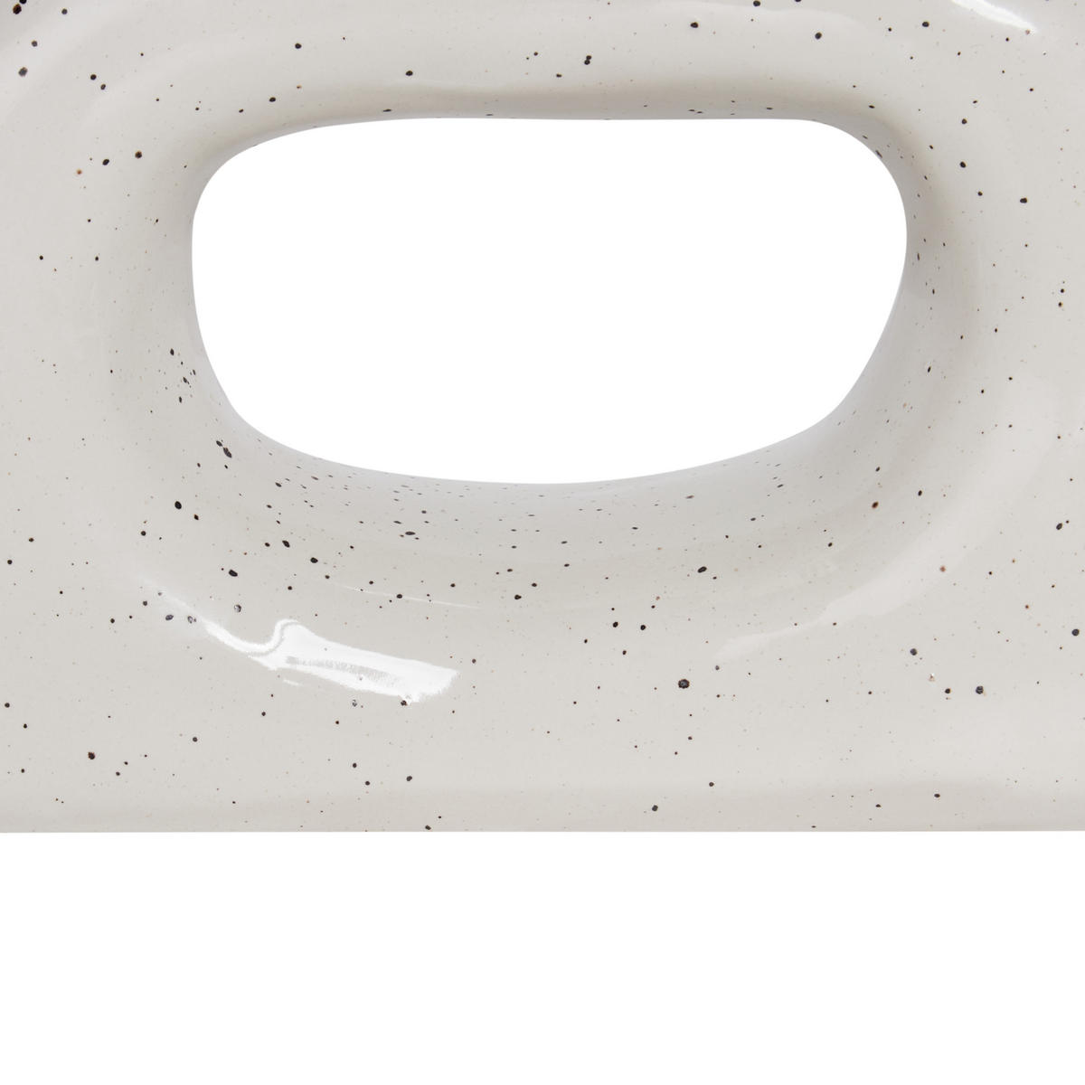 BLUMENVASE Steinzeug weiß Mooneye - Weiß, Keramik (19cm) - Beliani