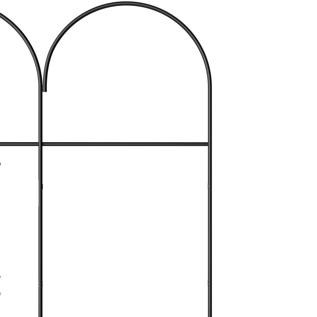 GARTENZAUN Lattenzaun 5Stück aus Metall in Schwarz Abnehmbares Design Robuste Metallkonstruktion je Paneel: 61 cm B × 81.5 cm H - Schwarz, Metall (61cm) - Livingandhome