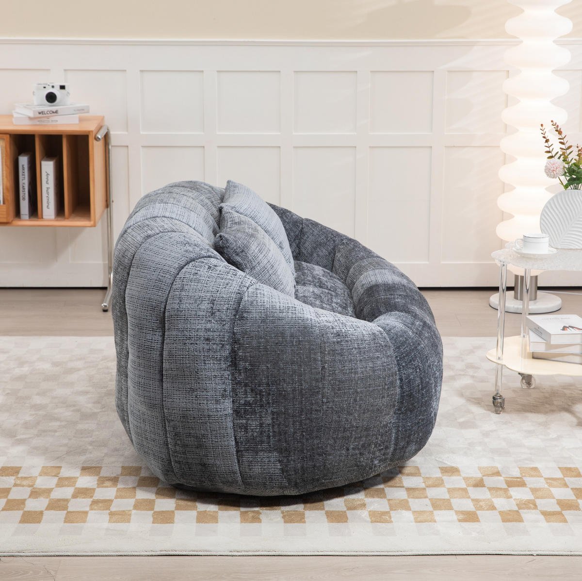 SITZSACK Sofa 150 x 95 x 63 cm Chenille Gray - Grau, Kunststoff (95/63/145cm) - Beauniv