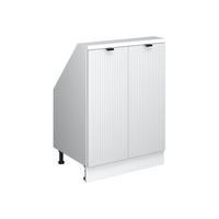 DACHSCHRÄGENSCHRANK Rion Weiß Riffel 60 x 81.6 cm mit 2 Türen - Weiß, Holzwerkstoff (60/81.6/46cm) - Vicco