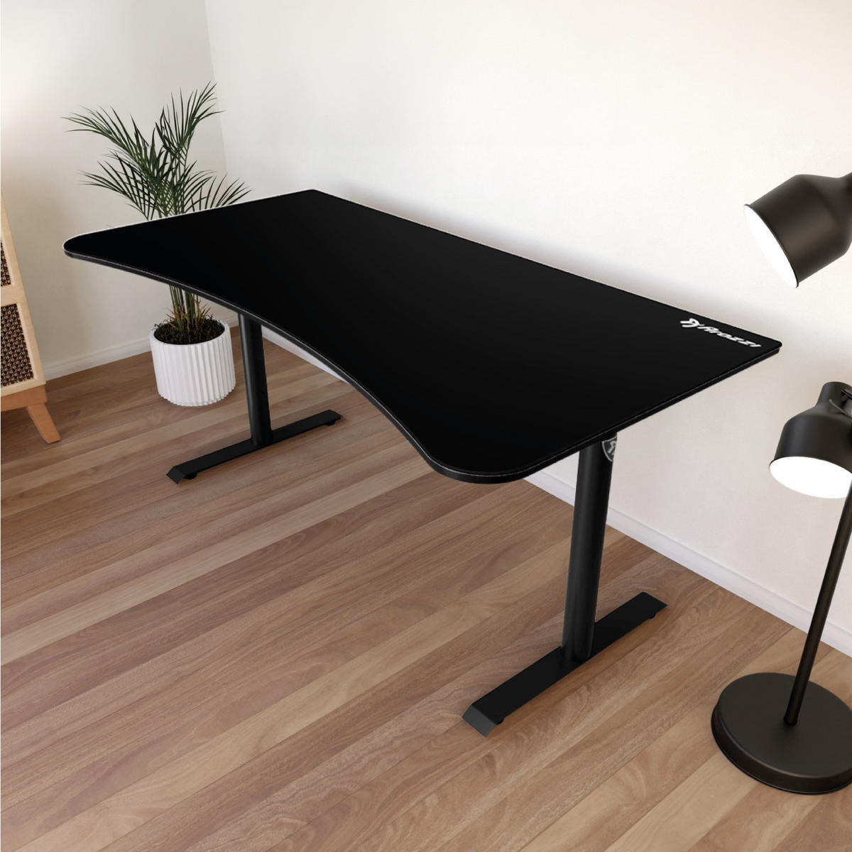 GAMINGTISCH Arena 160/82/71-81 cm Reines Schwarz - Schwarz, Metall (82/160/71cm) - Arozzi