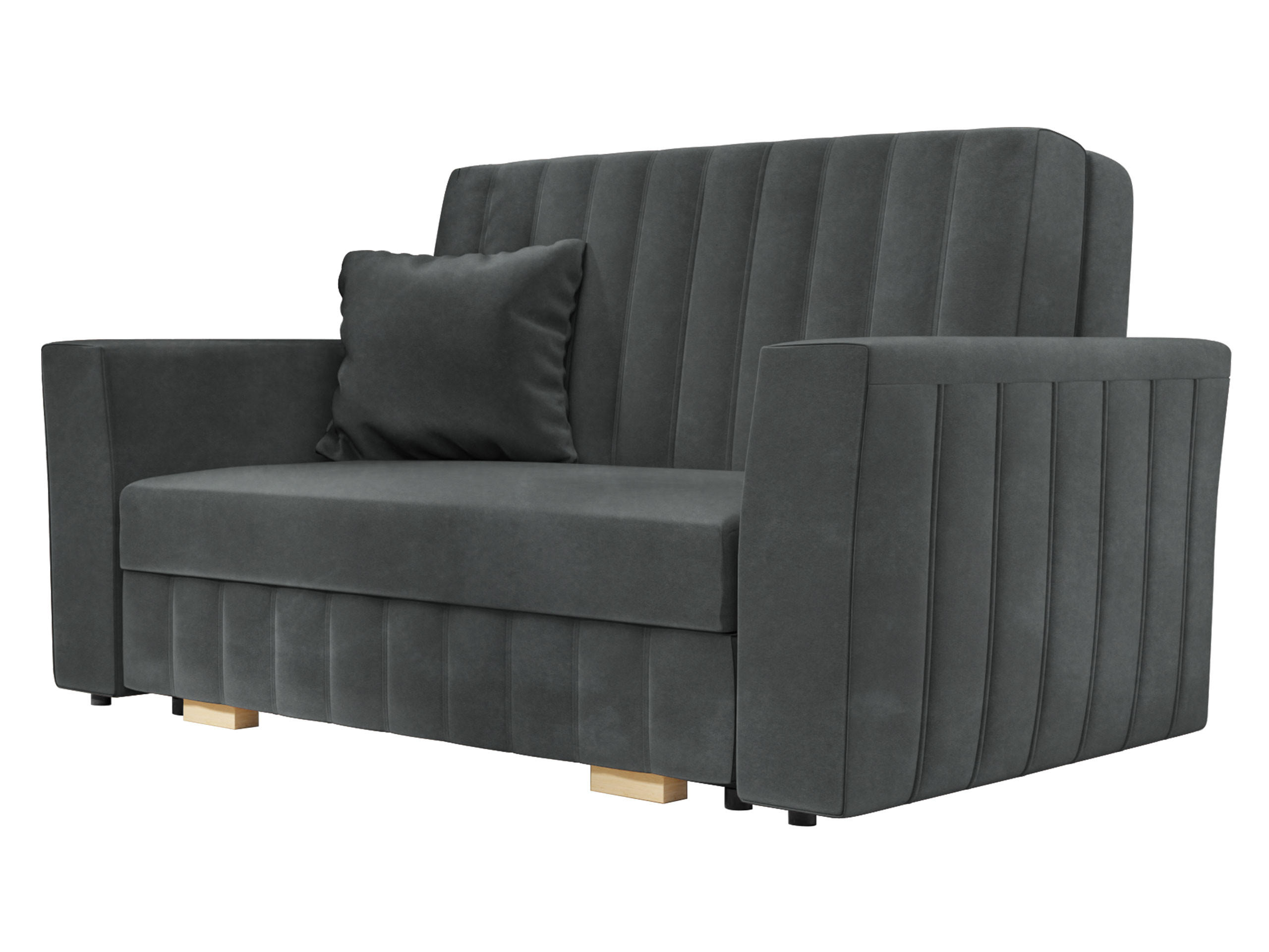 SCHLAFSOFA Viva Glam II - Graphitfarben/Naturfarben, Holz/Kunststoff (145/85/98cm) - MIRJAN24