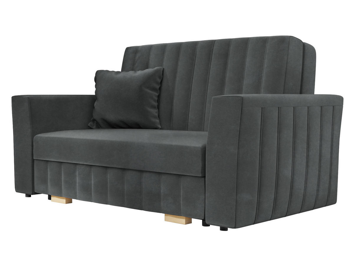 SCHLAFSOFA Viva Glam II - Graphitfarben/Naturfarben, Holz/Kunststoff (145/85/98cm) - MIRJAN24