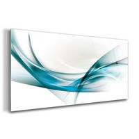 GLASBILD 120x60 cm Linienkunst - Hellblau, Glas (120/60cm) - TULUP
