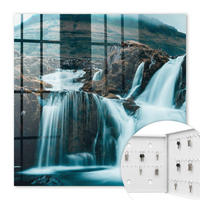 SCHLÜSSELBOX Weiß 30x30 cm – Türöffnung nach rechts - Die Majestät der Natur - Blau, Metall (30/30/5cm) - TULUP