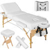 MASSAGELIEGE-SET 3 Zonen, 218 x 102 x 90 cm,weiß - Weiß, Holz (102/90/218cm) - tectake