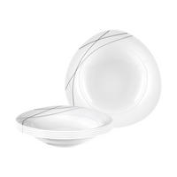 SUPPENTELLER Trio Highline weiß-grau ø 23,6 cm 6er Set - Weiß/Grau, Keramik (23.6cm) - Seltmann Weiden