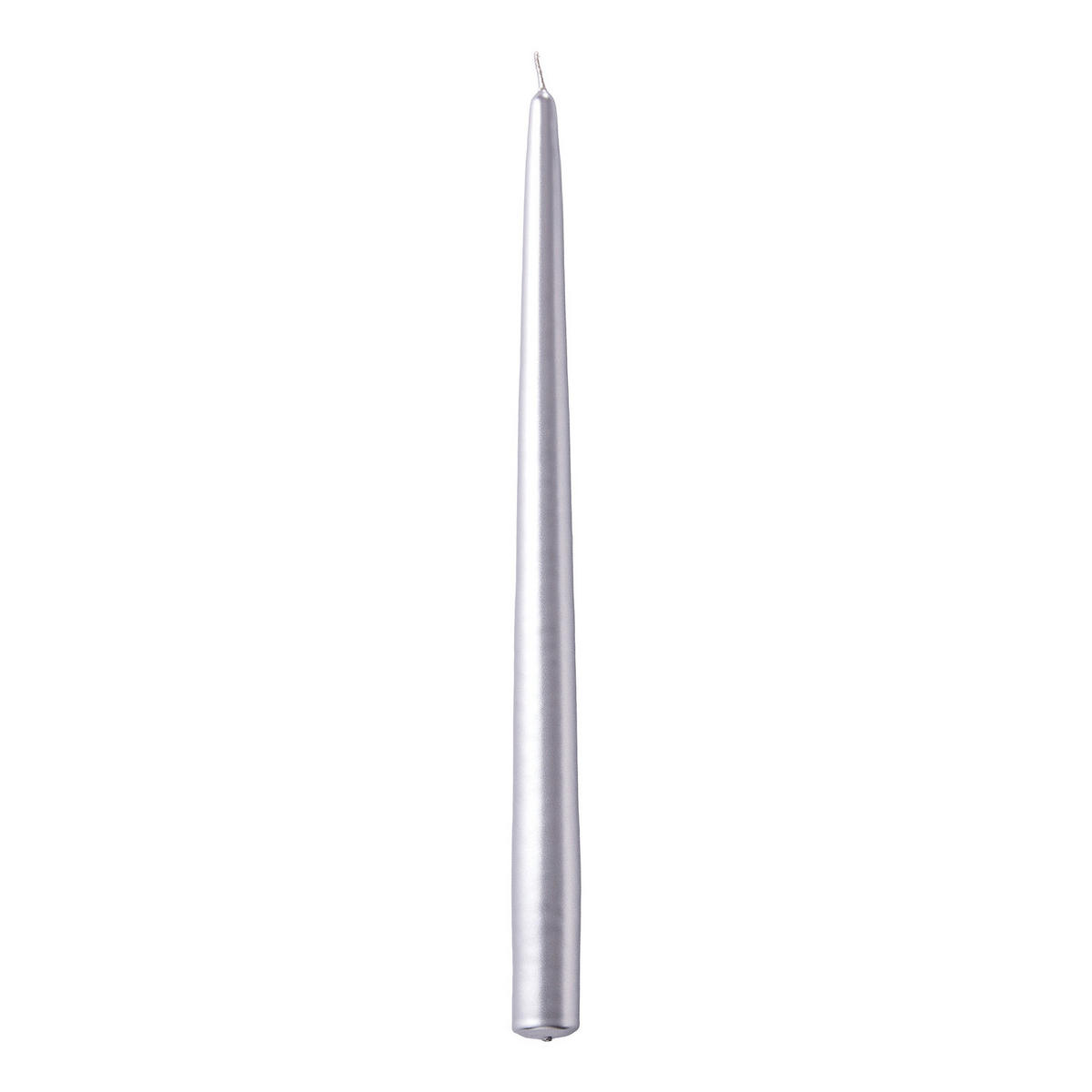 KERZE (12er-Set) Twin Flame konische Zwillingskerzen - Silberfarben, Paraffin (4/31/2cm) - Butlers