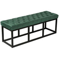 SITZBANK Polly Samt Schwarz 120 cm grün - Grün, Metall (120/42/37cm) - TPFLiving