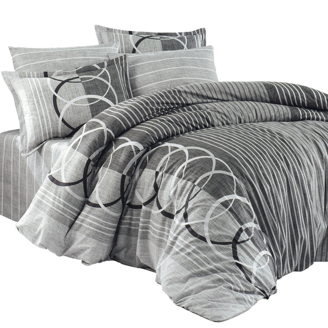 BETTWÄSCHE 6-teilig 135/200 cm HELEZON - Grau, Textil (135/200cm) - ROLFNERS