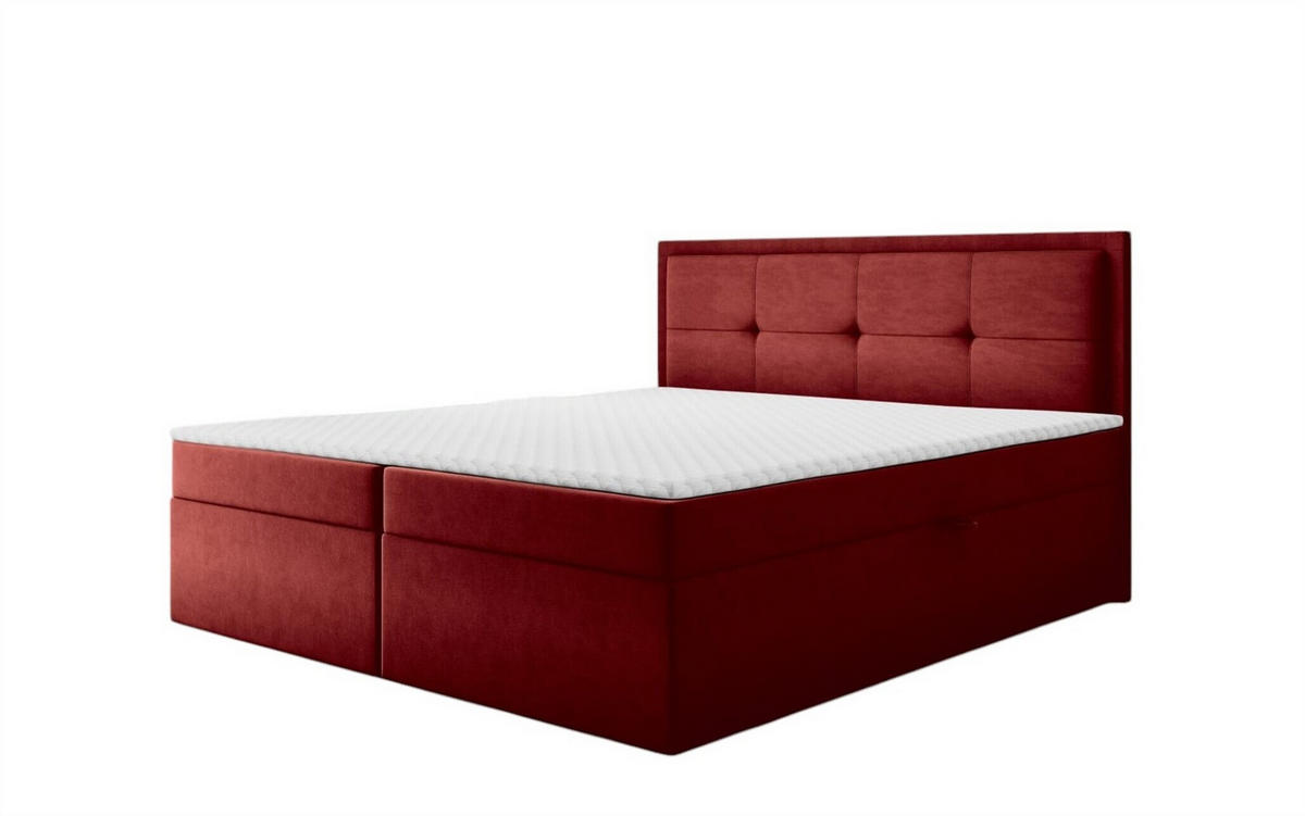 BOXBETT Degna - Bordeaux, Holzwerkstoff/Textil (180/200cm) - Fun Möbel
