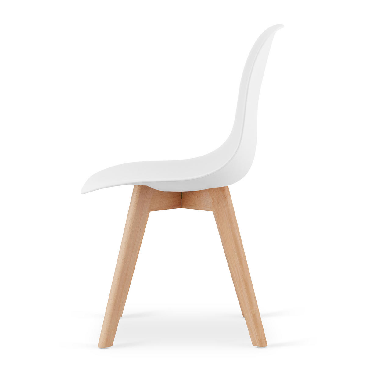 ESSZIMMERSTUHL Konrad (4er-Set) - Buchefarben/Weiß, Holz/Kunststoff (46/80/55cm) - Home Collective