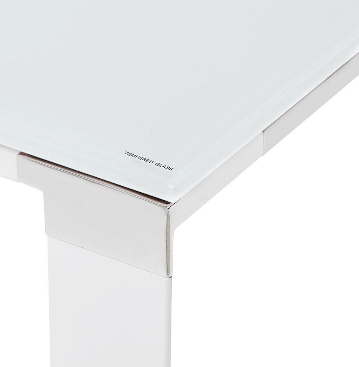 ECKSCHREIBTISCH Glas Metall Chromakzente Platzsparend KERIX, Weiß 170x160x73 cm - Weiß, Glas/Metall (160/170/73cm) - KADIMA DESIGN