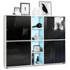 HIGHBOARD Cuba Türen in Schwarz Hochglanz - Schwarz Hochglanz, Holzwerkstoff (130.5/105.5/35.5cm) - Vladon