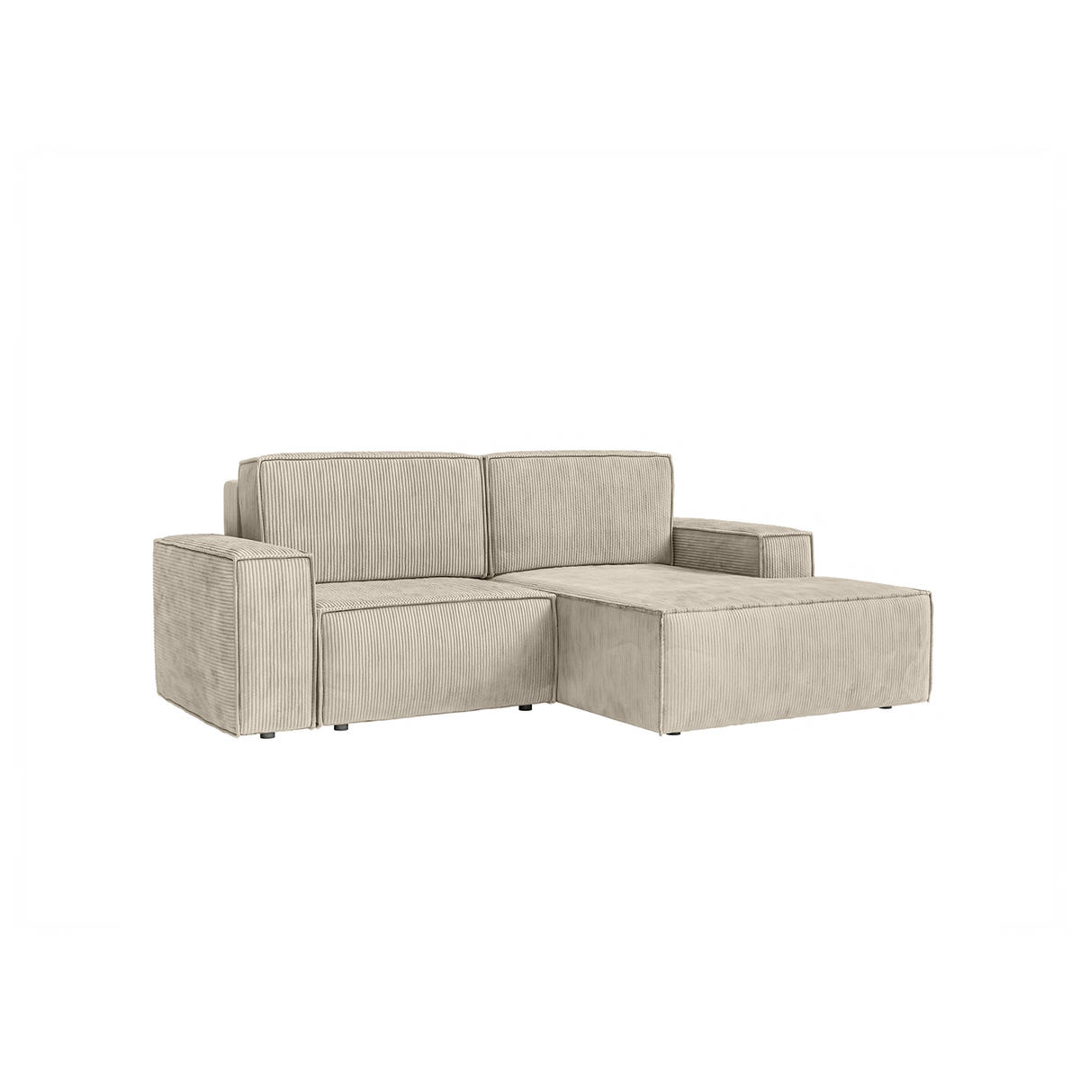 ECKSOFA KOKKO MINI mit Schlaffunktion, Beige - Beige, Textil (240/167cm) - Fedve