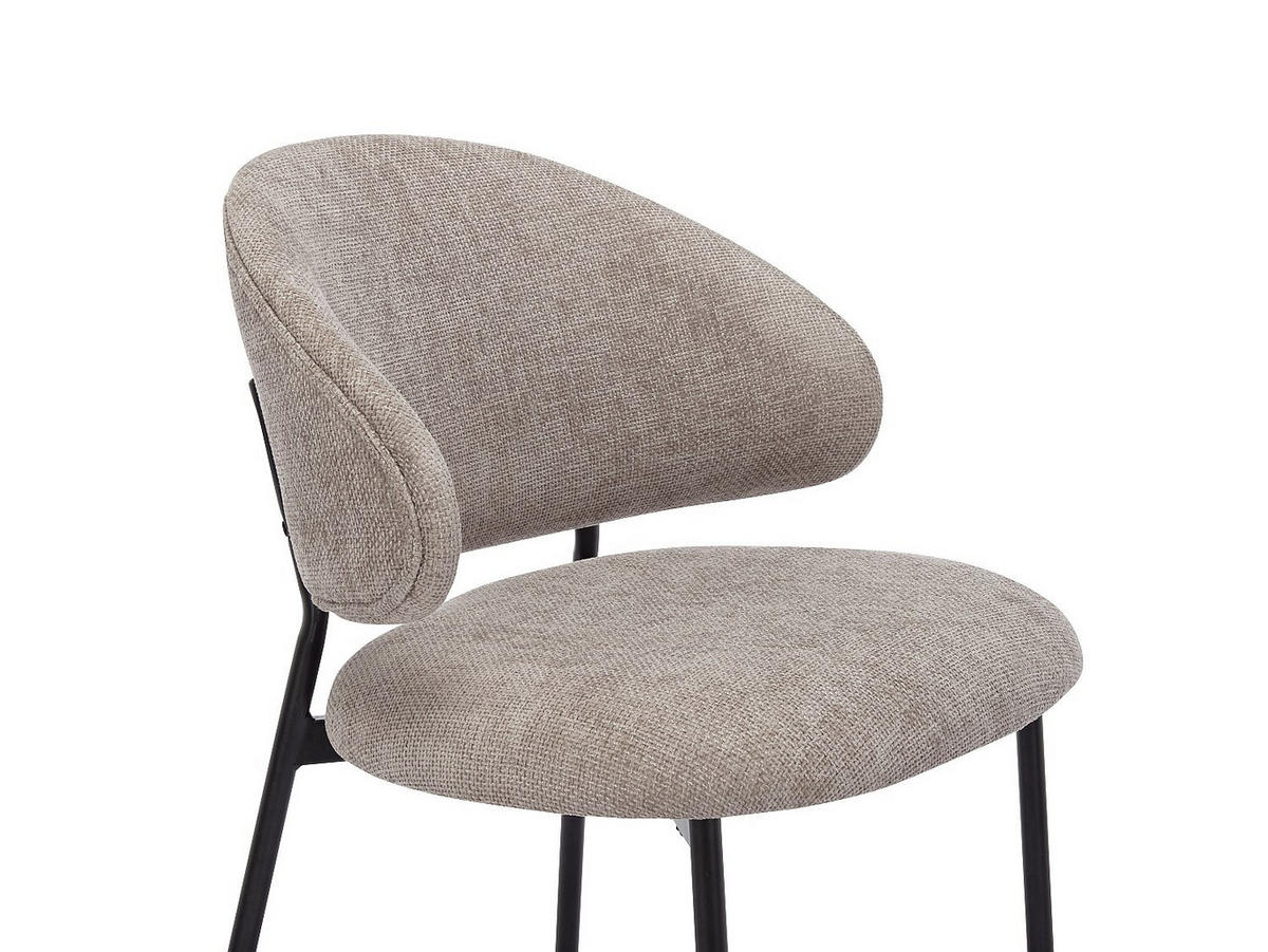 STUHL - 51cm x 54.5cm - Polyester - taupe - VOSINIA - Taupe, Textil (51/75/54.5cm) - Vente-Unique