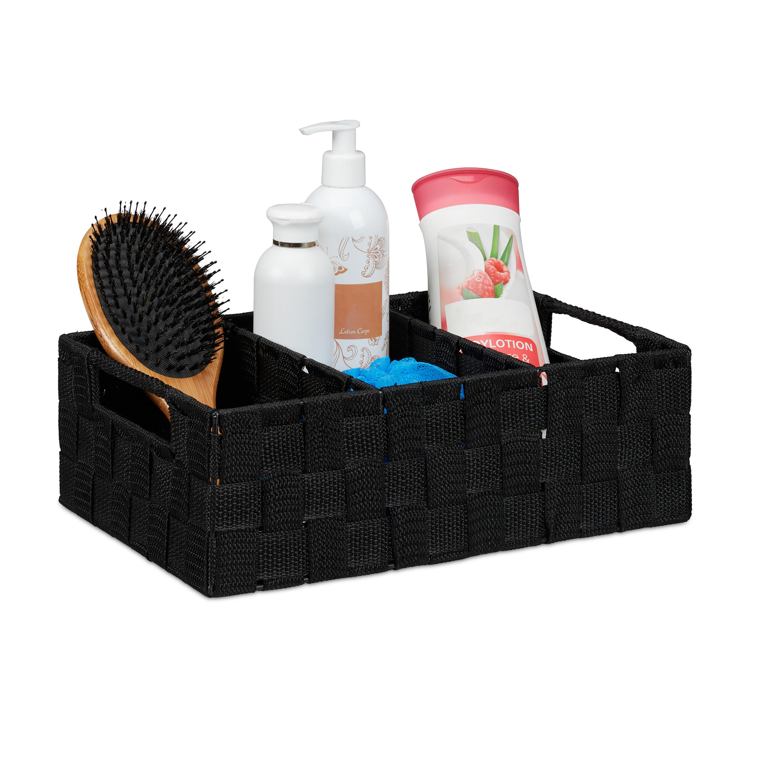 ÚLOŽNÝ kôš - čierna, kov/plast (32/10/21cm) - Relaxdays