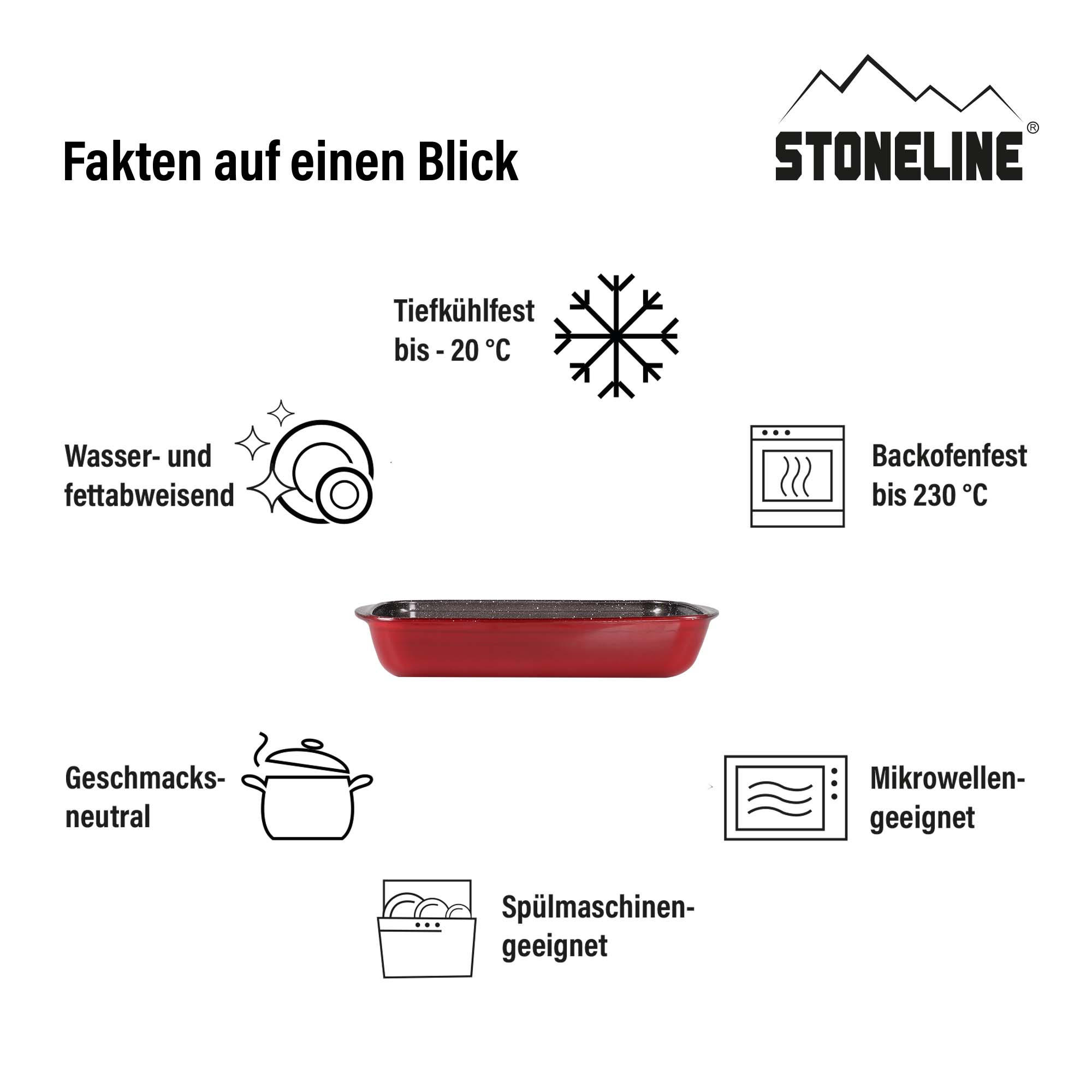 AUFLAUFFORMENSET 4-TEILIG - Rot, Glas (25cm) - Stoneline