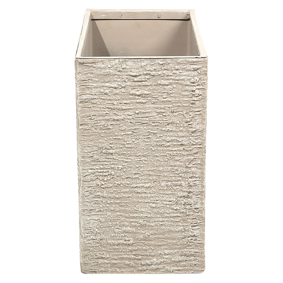 BLUMENTOPF hellbeige rechteckig 29/70/50 cm Edessa - Beige, Stein (50cm) - Beliani
