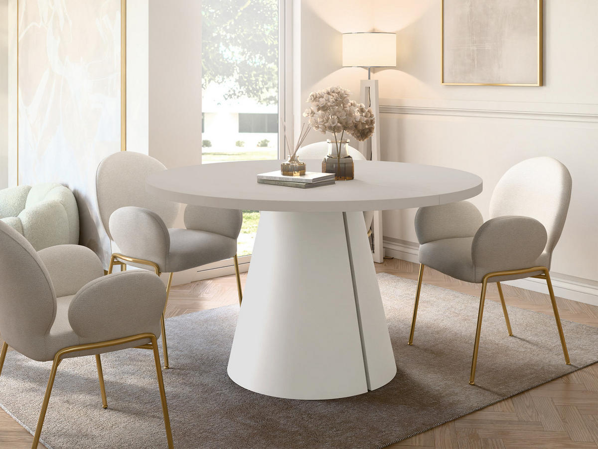 ESSTISCH Calma Cashmere 100 - Kaschmir, Holzwerkstoff/Metall (100/100/76cm) - MIRJAN24