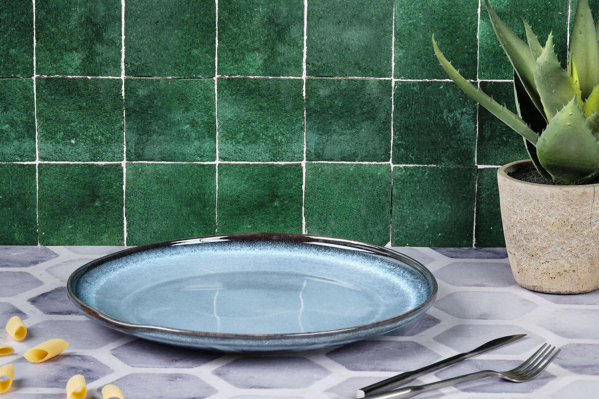 SERVIERPLATTE Genesis Ø33cm - Meer - Blau, Keramik (33/3.5/33cm) - Björn