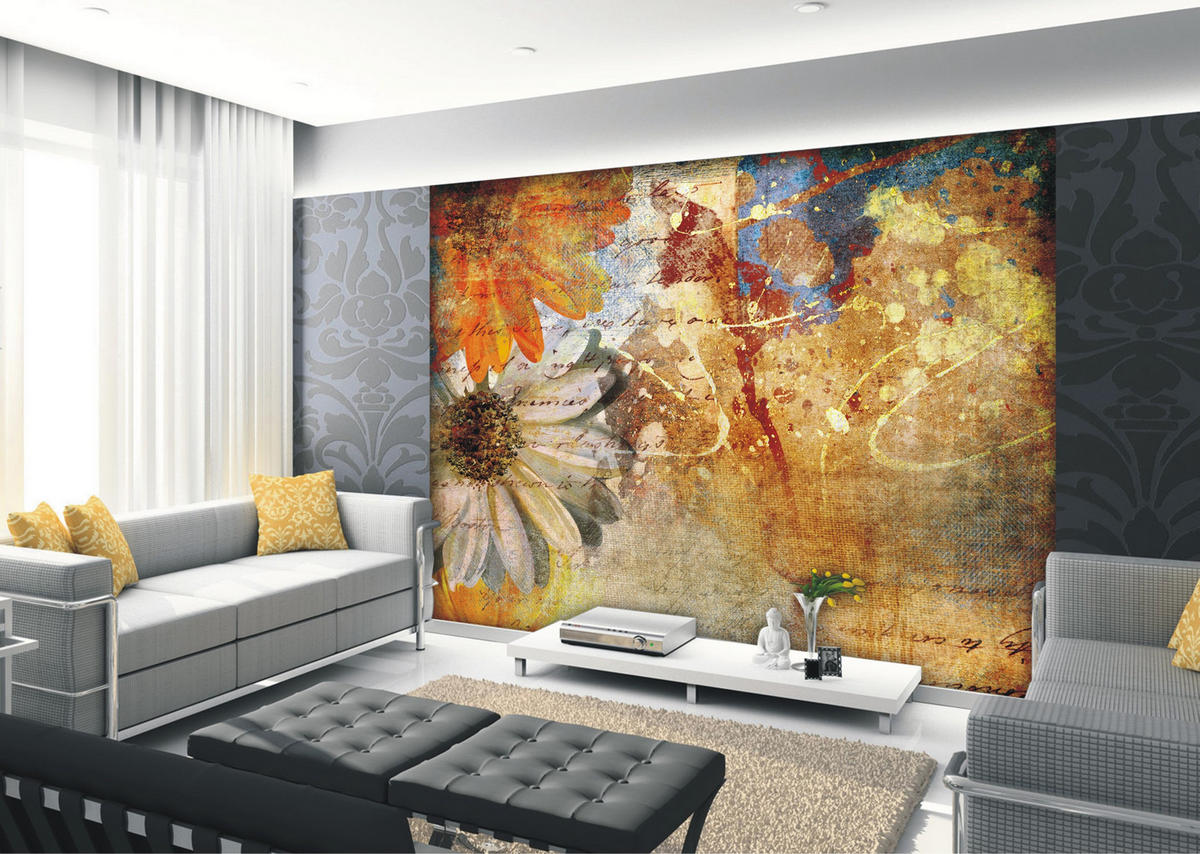 FOTOTAPETE Blumen 375 x 270 cm - Gelb, Papier (375/270cm) - Sanders & Sanders