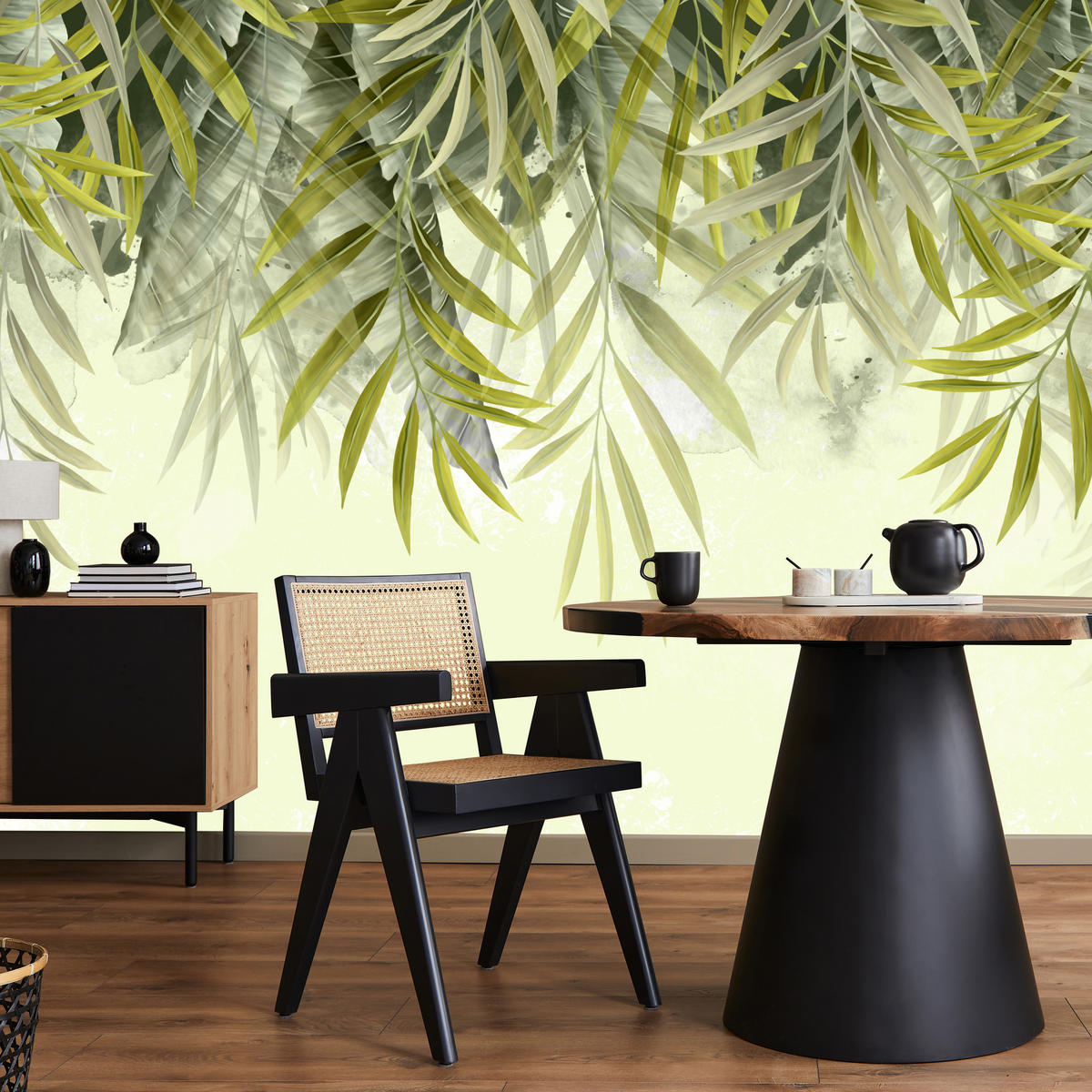 FOTOTAPETE für Schlafzimmer Exotische Blätter Grün Tropisch 450x315 - Grün, Papier (450/315cm) - Muralo