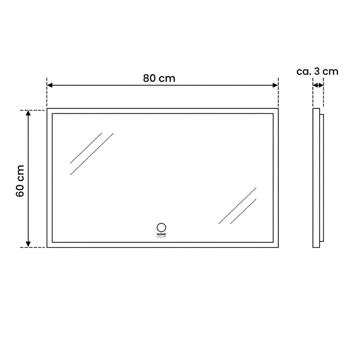 LED-SPIEGEL Rechteckig NOLA – 80 x 60 cm - Weiß, Glas (80/60/1cm) - Home Deluxe