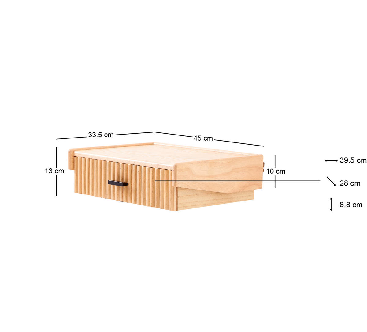 NACHTTISCH Rechteckig Braun 45 x 33 x 13 cm - Braun, Holz (45/13/33.5cm) - Nordlys