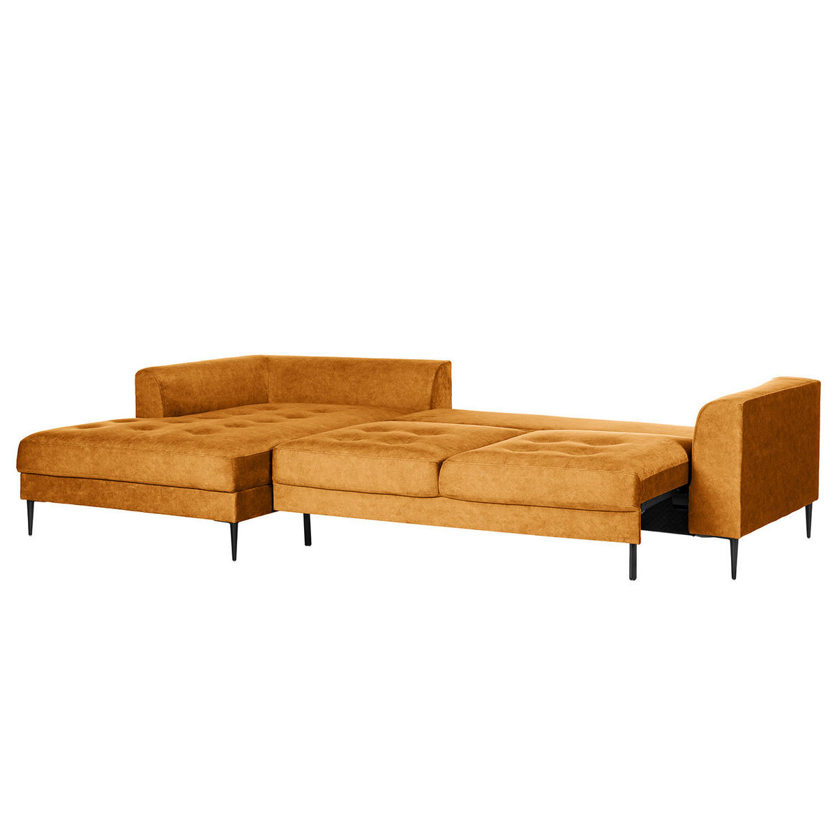 ECKSOFA mit Longchair - Rot, Textil/Metall (275/168cm) - home24