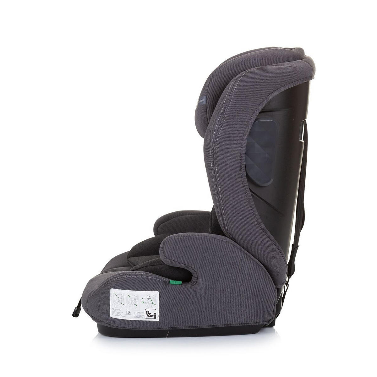 KINDERSITZ Icon i-Size (76-150cm) grau Gruppe 1/2/3 Isofix verstellbar - Grau, Kunststoff (44/61/45cm) - Chipolino