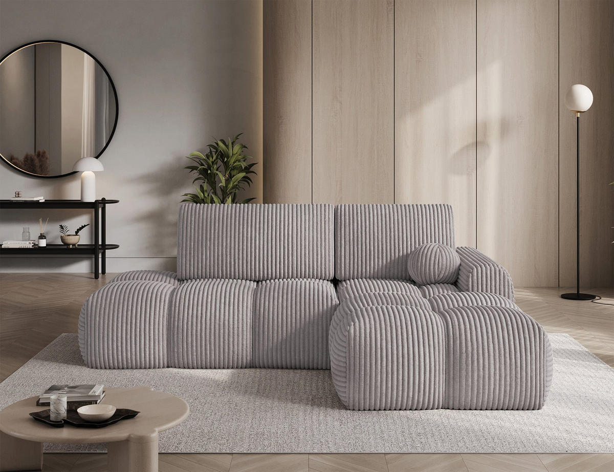 ECKSOFA VITTARIO mit Schlaffunktion & Bettkasten – Modernes L-Sofa 227 cm, inklusive Kissen - Grau, Kunststoff (227/95cm) - Wohnideebilder