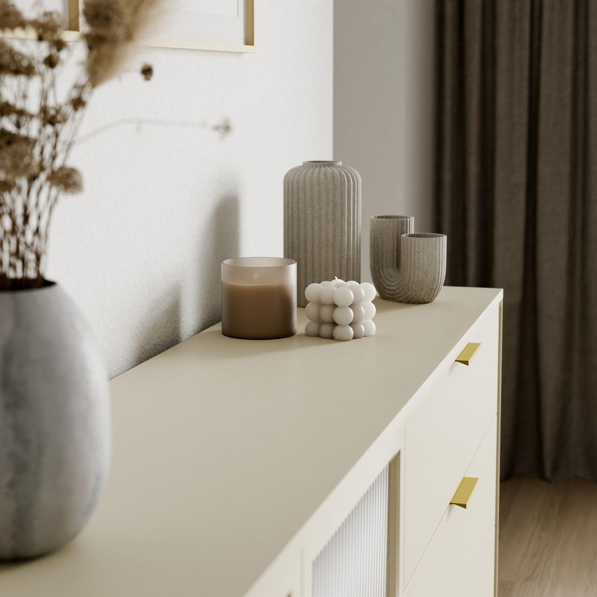 SIDEBOARD LINEA mit LED-Beleuchtung Kaschmir - Kaschmir, Holzwerkstoff (181/83/39cm) - Lookway