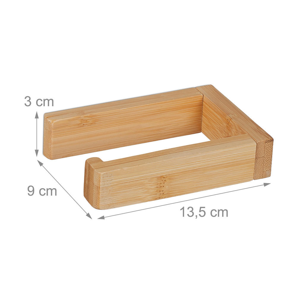Thumbnail - Relaxdays Toilettenpapierhalter, Hellbraun, Holz, 13.5x3x9 cm, Badaccessoires