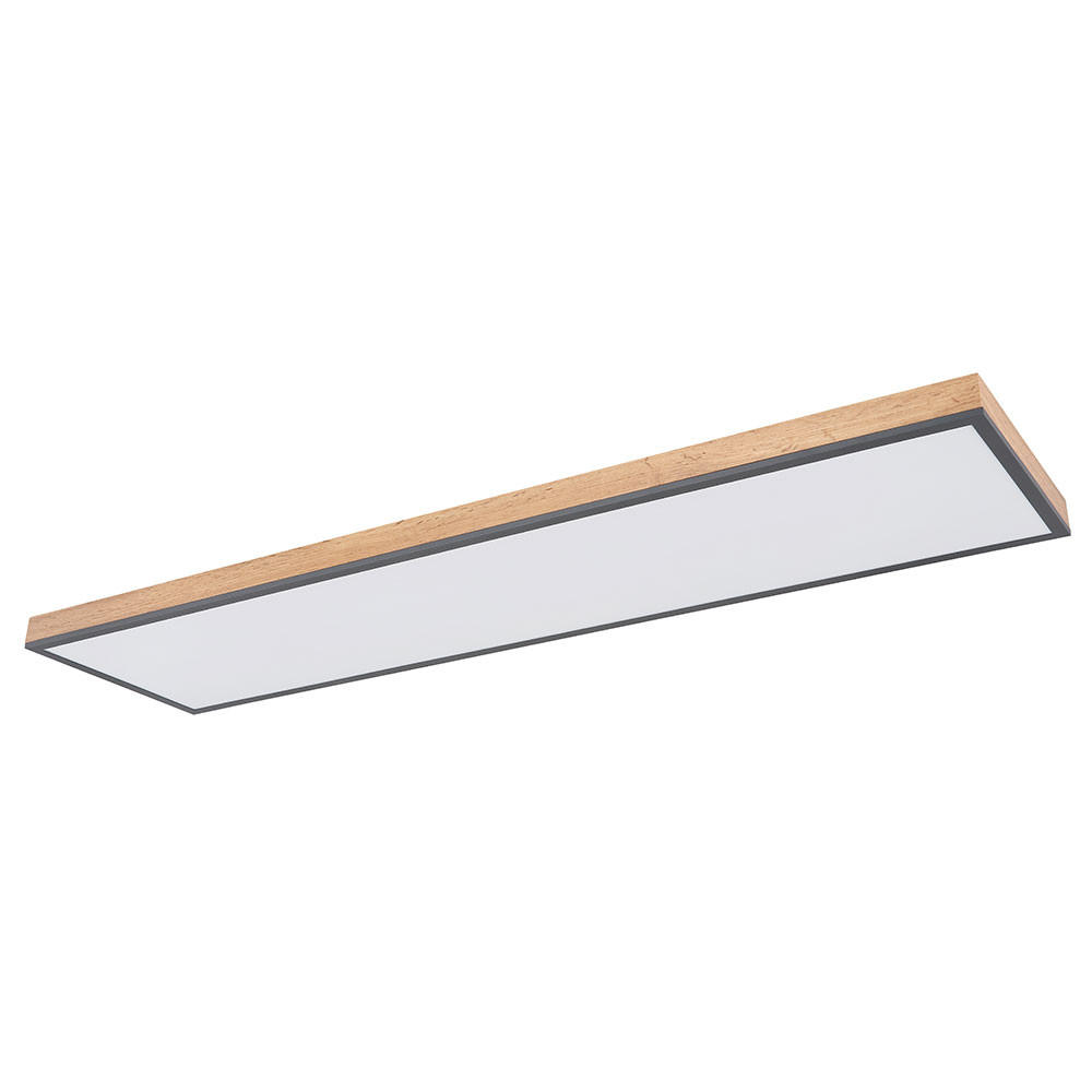 LED DECKENLEUCHTE Holzoptik Braun - Braun, Metall (120/30/7.5cm) - Globo Lighting