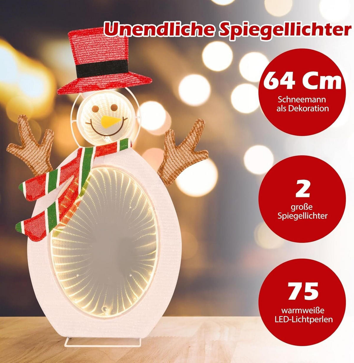 SCHNEEMANN 64cm Mehrfarbig - Multicolor, Metall (30/64/42cm) - COSTWAY