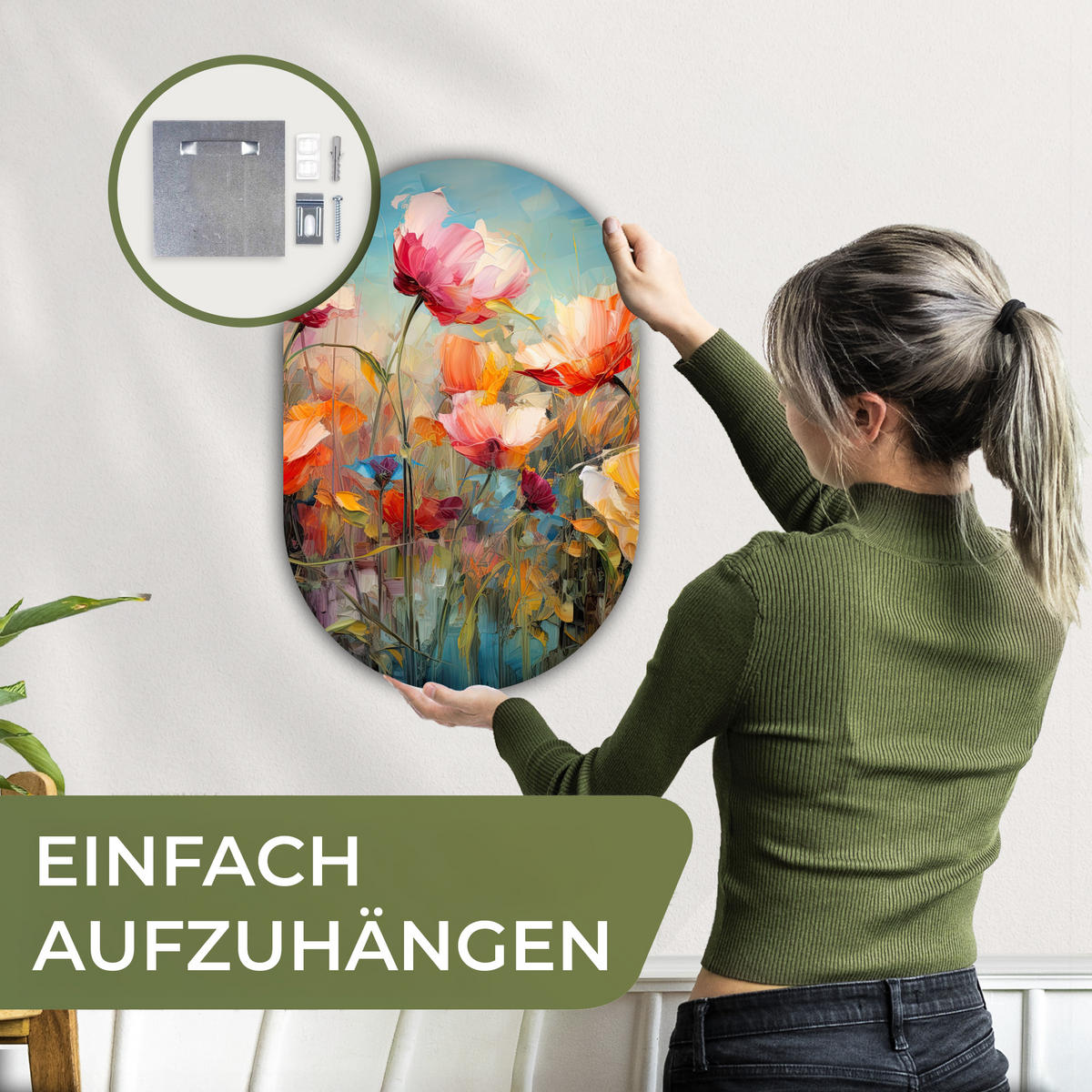 WANDBILD Blumen - Aquarell - Kunst - Botanisch - Natur 40x60 cm - Orange, Kunststoff (40/60cm) - MuchoWow