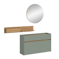 GARDEROBE Flow 3-tlg. (B/H/T: ca. 140/197/32 cm) in Salbei/Salbei - Salbeigrün, Holzwerkstoff (140/197/32cm) - Homes & Jones