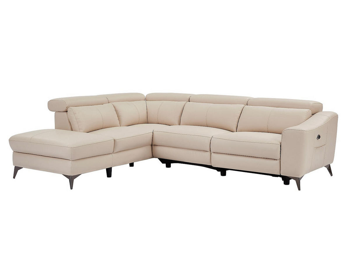 RELAXSOFA - 5 Personen-Sitzer - Leder - Cremefarben - - Creme, Leder (275/79/223cm) - Vente-Unique