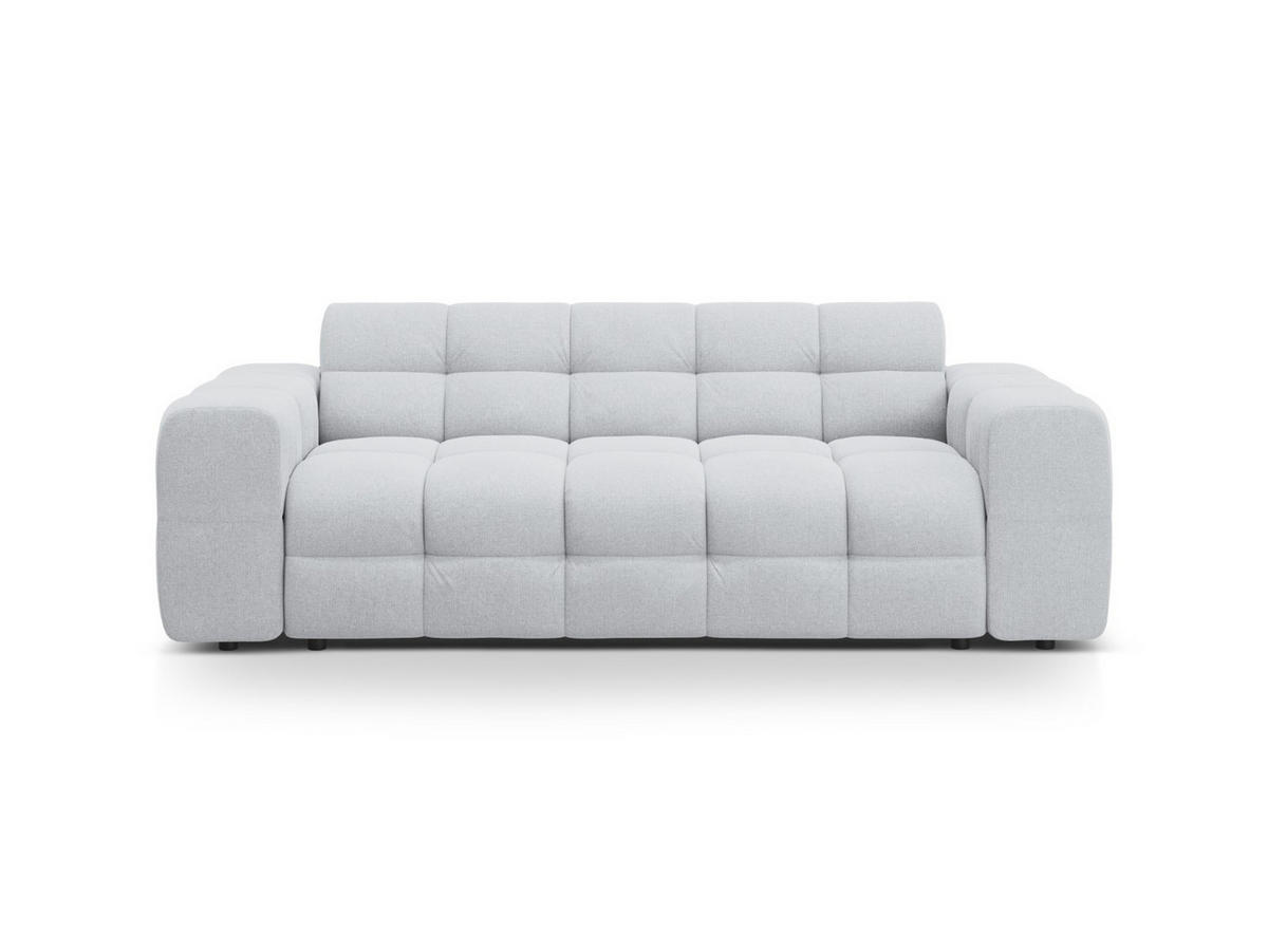 SOFA Kendal aus strukturiertem Stoff hellgrau 3 Sitzplätze - Hellgrau, Textil (103/79/222cm) - Micadoni