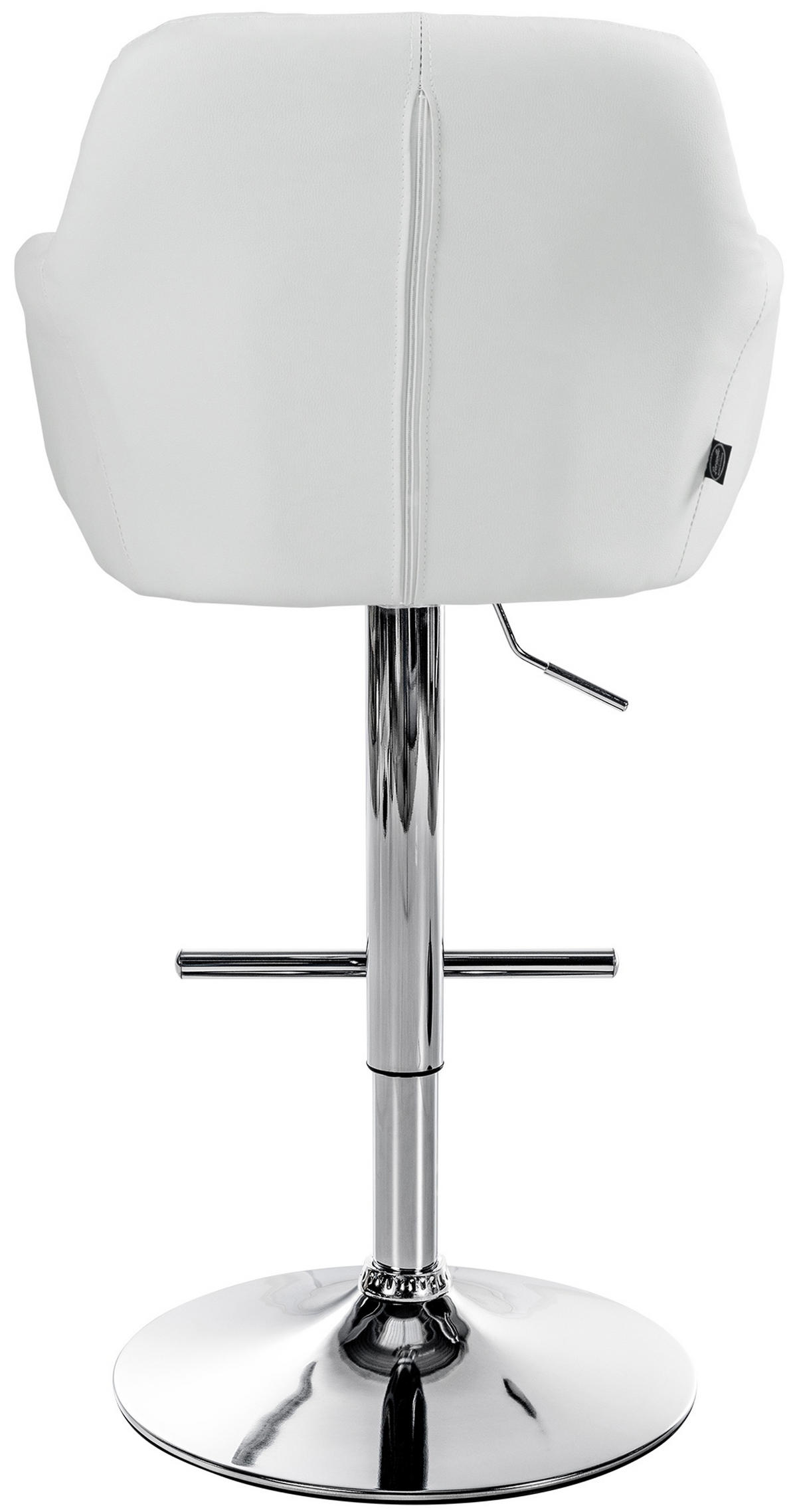 BARHOCKER Nardo Kunstleder chrom weiß - Chromfarben/Weiß, Kunststoff/Metall (57/118/59cm) - TPFLiving