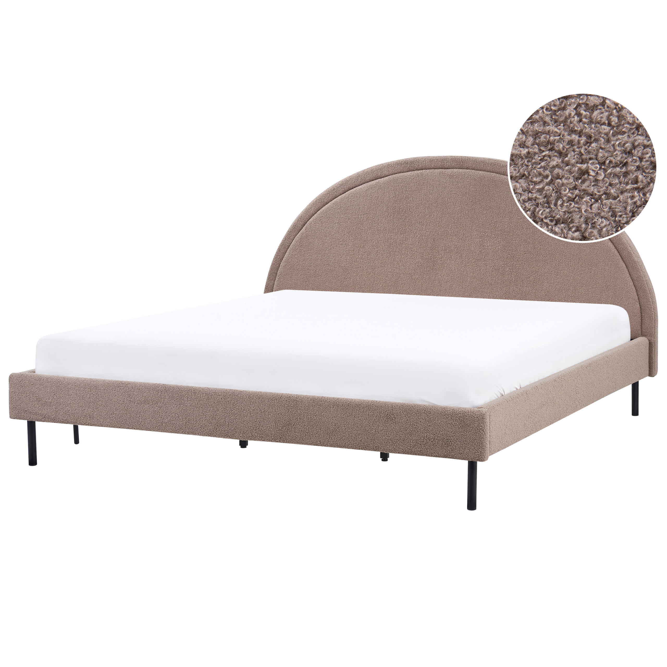 BETT mit Lattenrost 180x200 cm Beige Margut - Taupe, Textil (180/200cm) - Beliani