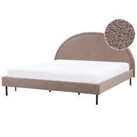 BETT mit Lattenrost 180x200 cm Beige Margut - Taupe, Textil (180/200cm) - Beliani