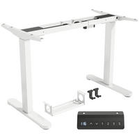 SCHREIBTISCHGESTELL mit Speicherfunktion Doppelmotor 100 bis 156 cm - Weiß, Metall (60/100/70cm) - Gisaae