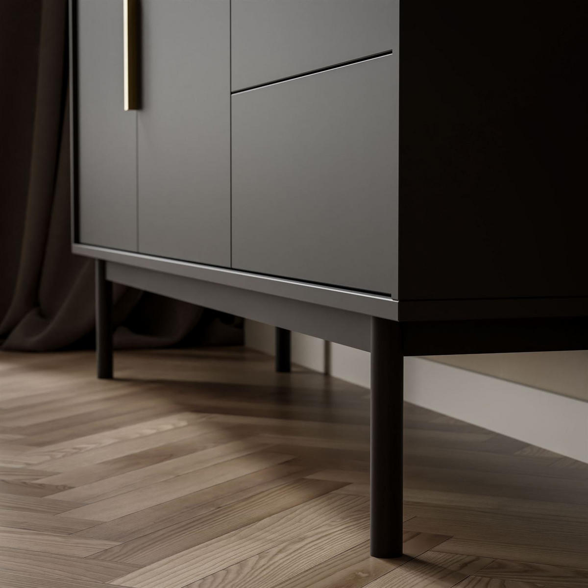 SIDEBOARDS MIRACLE 2D3S mit Schubladen Schwarz - Schwarz, Holzwerkstoff (154/82/39cm) - Lookway