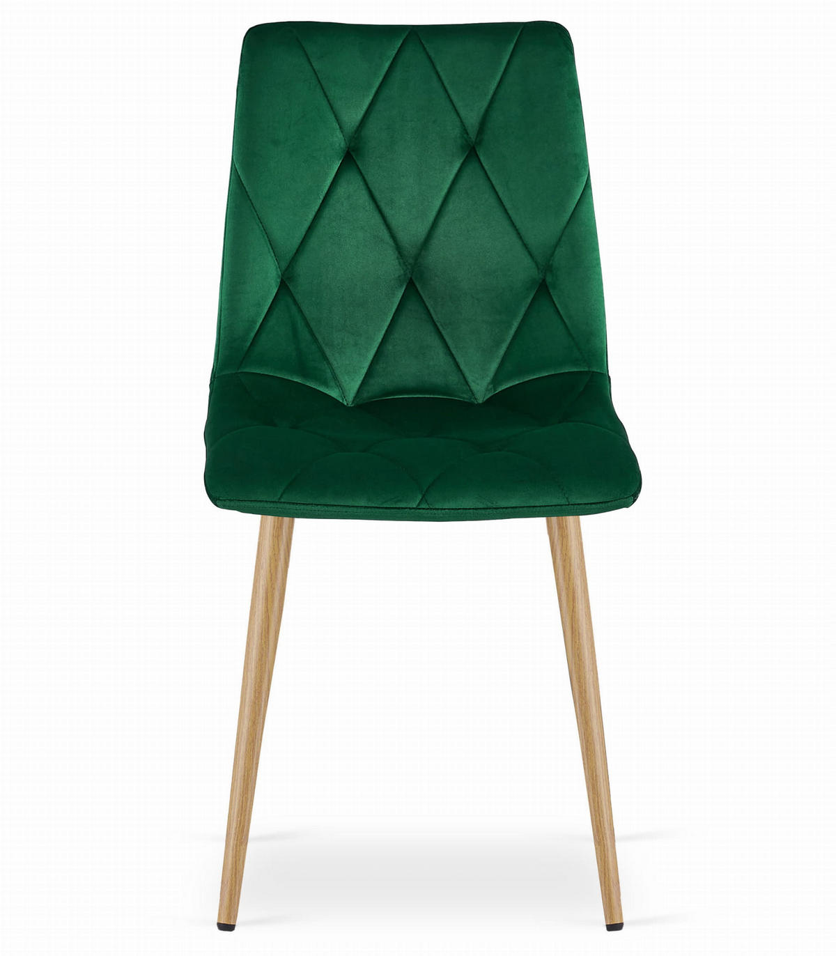 STUHL BOSA 1 Stück, Grün, Metallbeine in Holzfarbe - Grün, Textil/Metall (44/89/40cm) - Komodee