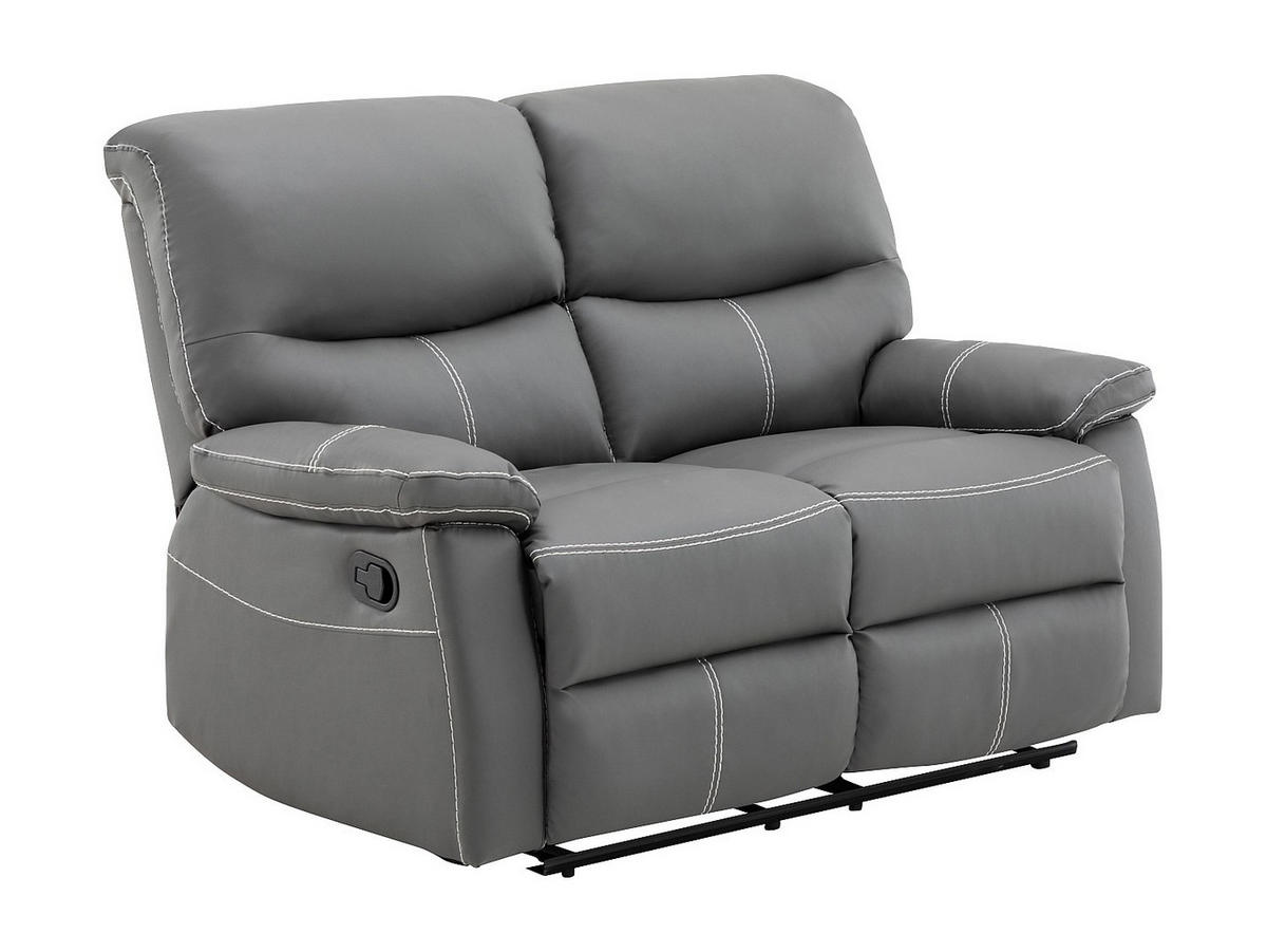 RELAXSOFA - 2 Personen - kunstleder - grau Canby - Grau, Leder (133/95/90cm) - Vente-Unique