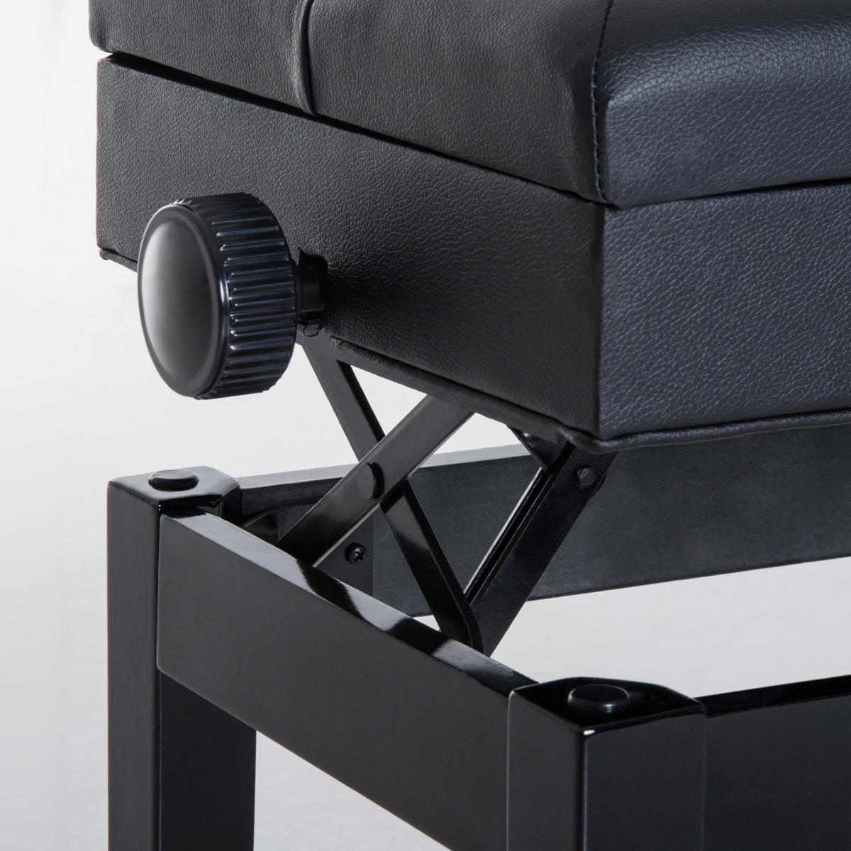 KLAVIERHOCKER Klavierbank Bank Schminkhocker Hocker höheverstellbar - Schwarz, Holz (33/58/545cm) - HOMCOM